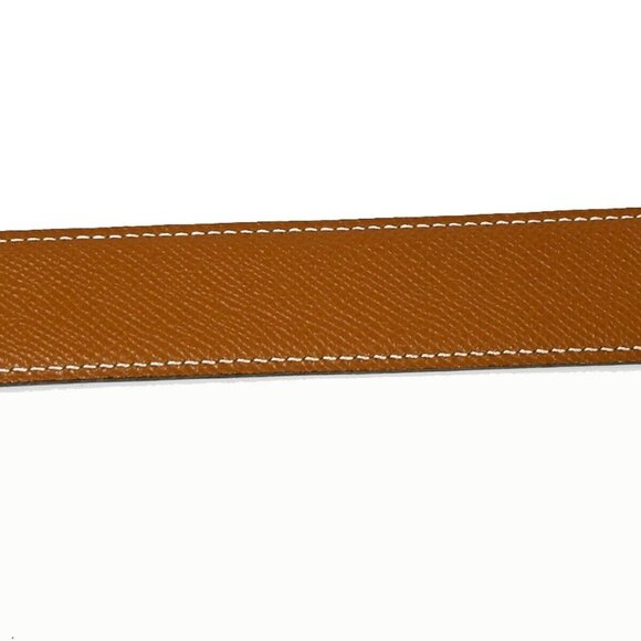 HERMES H Logo Constance Reversible Buckle Belt #65 Leather ▢C Black